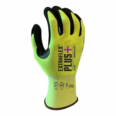 ARMOR GUYS Nitrile Disposable Gloves, Nitrile, L, Hi-Vis Yellow 36414500L